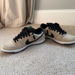 Nike Dunk Lows Men's Skateboard Black and Cream Sneakers